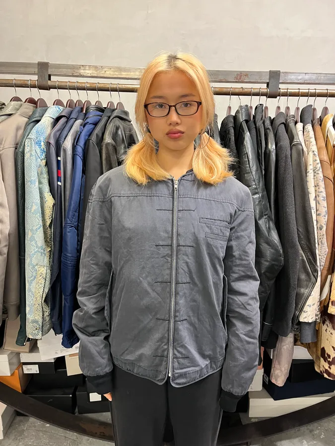 2000s Alexander McQueen Signature Navy Bomber Jacket - Image 2