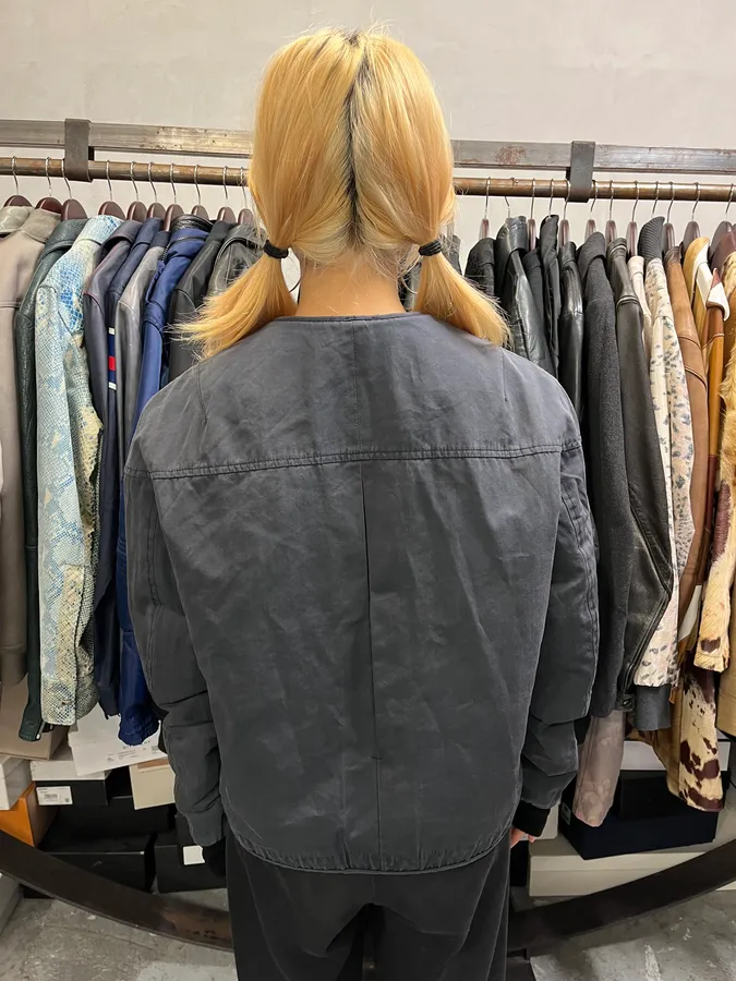 2000s Alexander McQueen Signature Navy Bomber Jacket - Image 3
