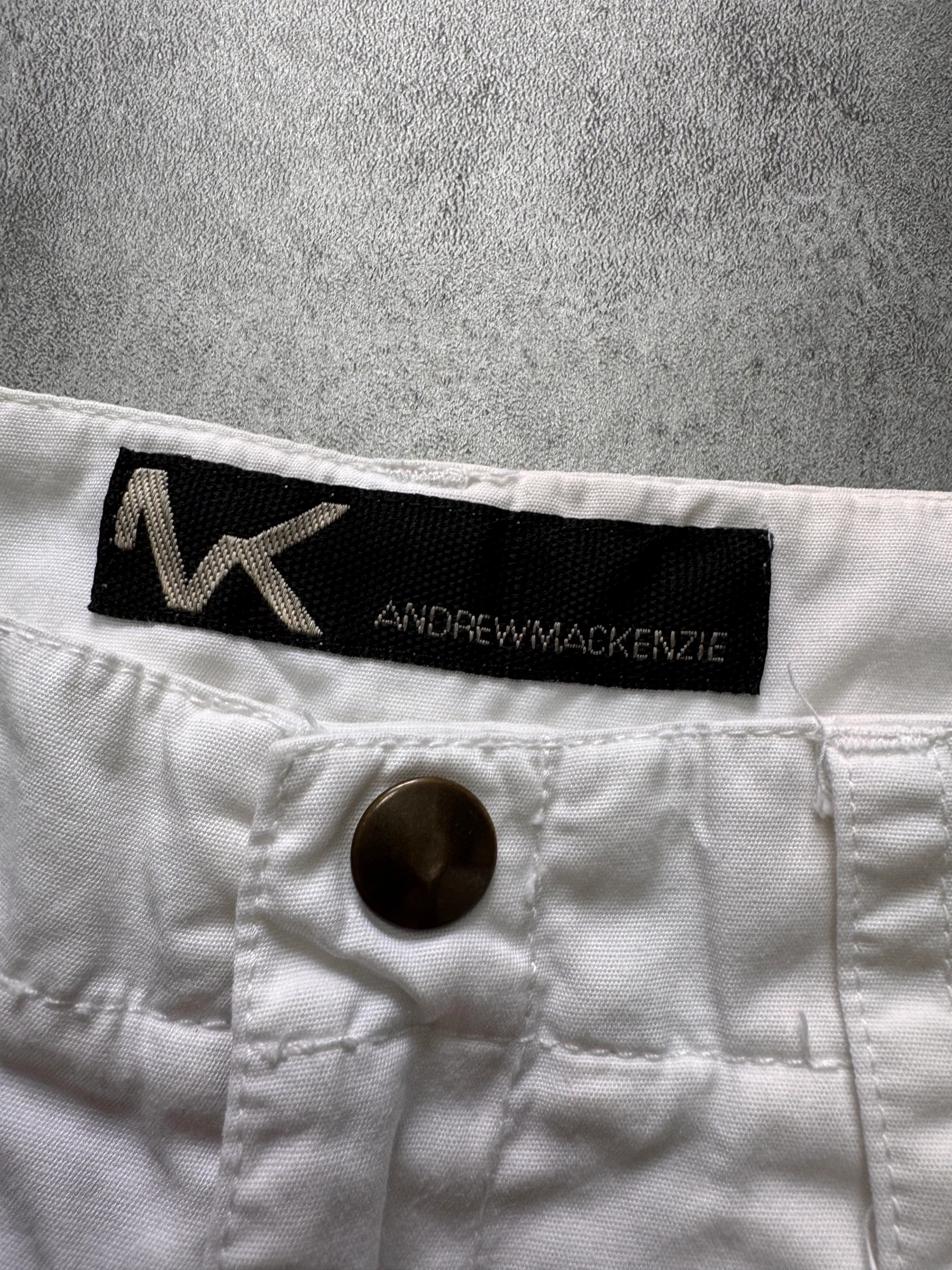 2000s Andrew Mackenzie Cargo Parachute White Wide Pants - Image 6