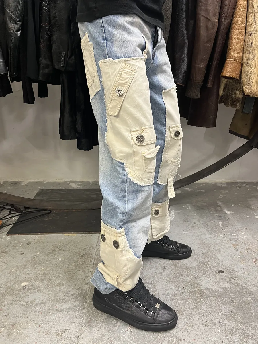 2000s Archive Denim Hybrid Cargo Denim Pants - Image 3