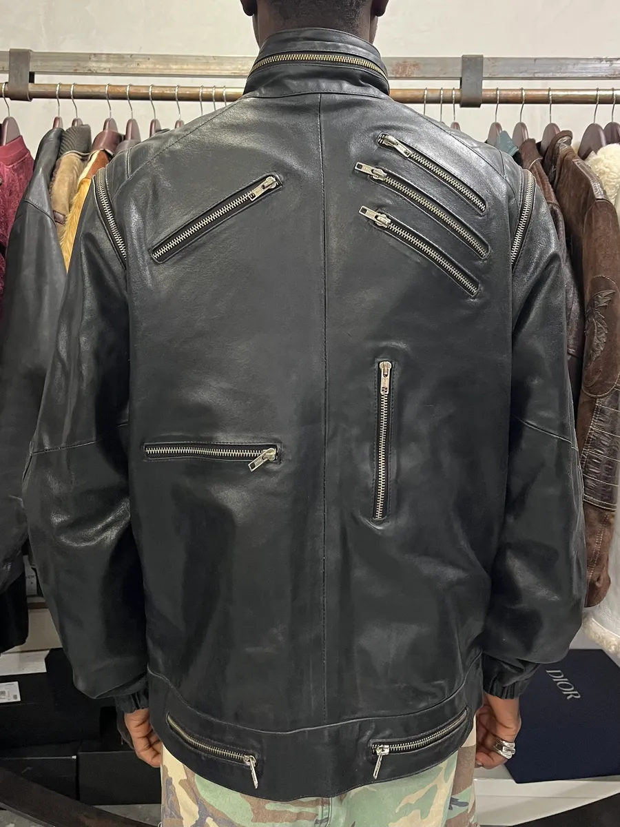 2000s Archive Multi Zips with Detachable Arms Black Biker Jacket - Image 3