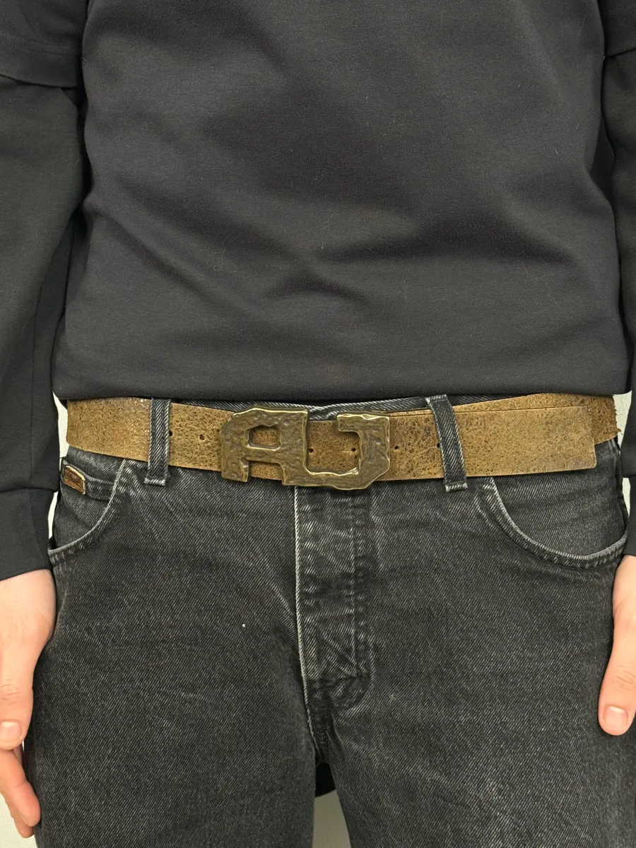 2000s Armani AJ Brown Leather Belt