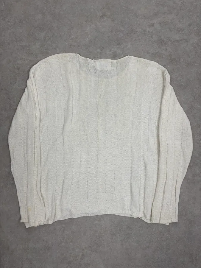 2000s Armani Beige Henley Longsleeves - Image 6