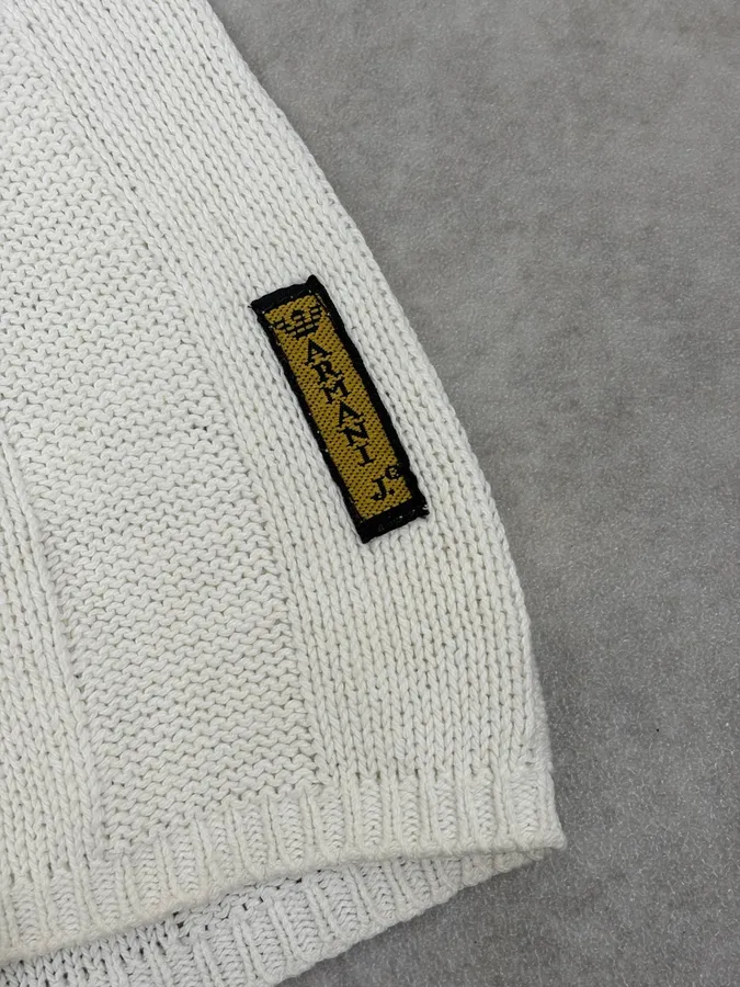 2000s Armani Beige Henley Longsleeves - Image 8