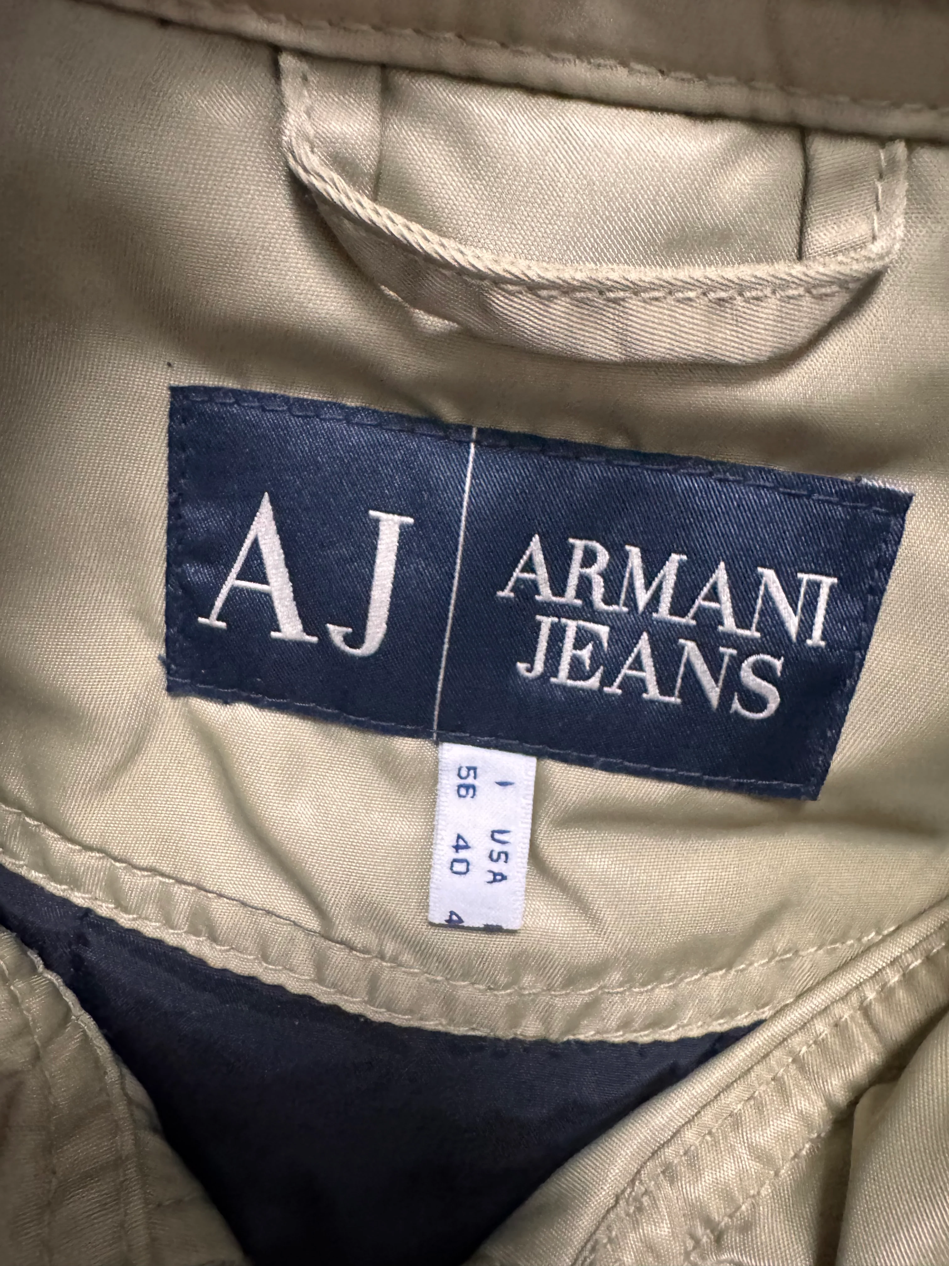 2000s Armani Beige Washed Utility Drift Bomber Jacket - Image 5