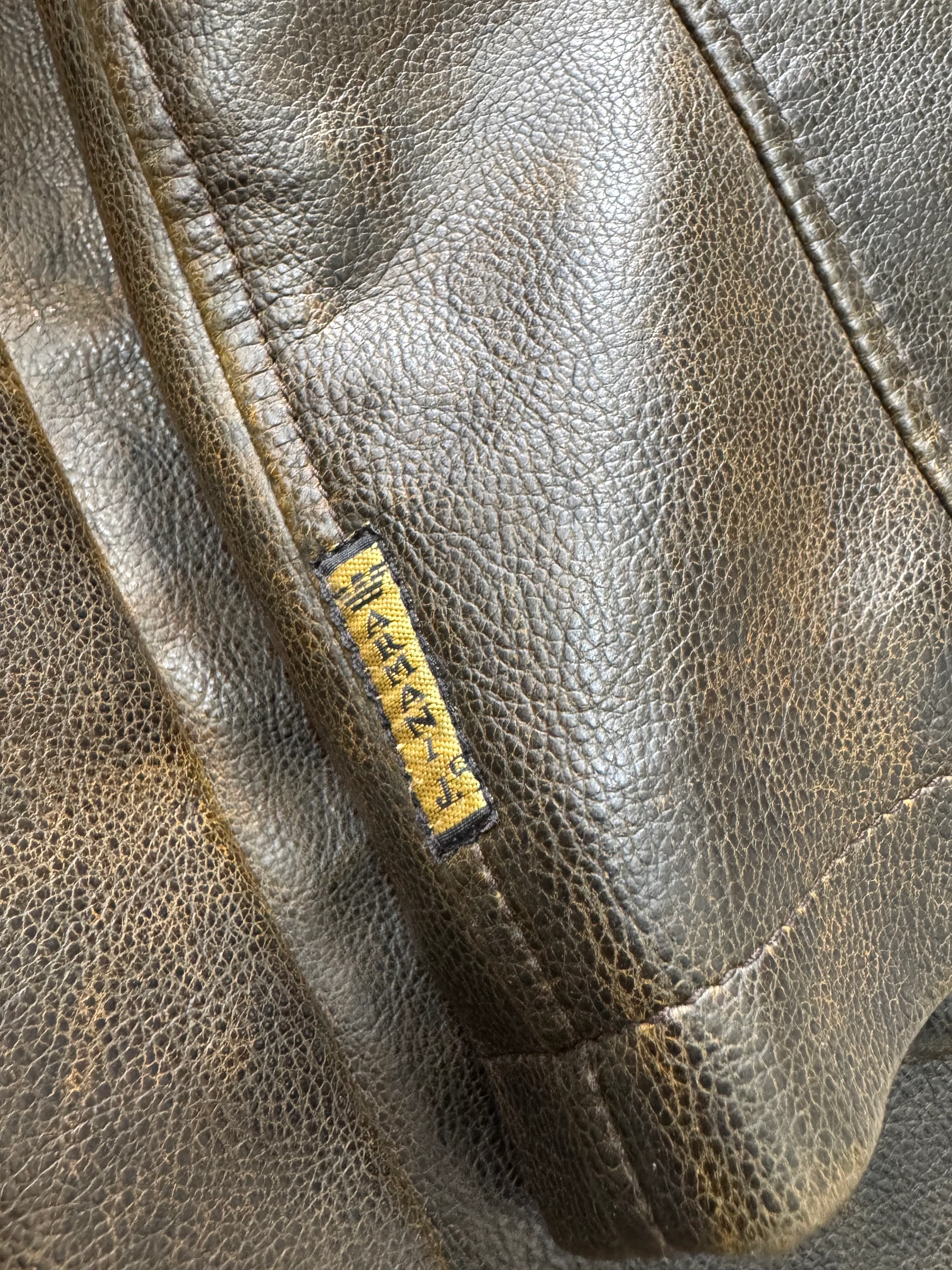 2000s Armani Biker Relief Leather Jacket - Image 10