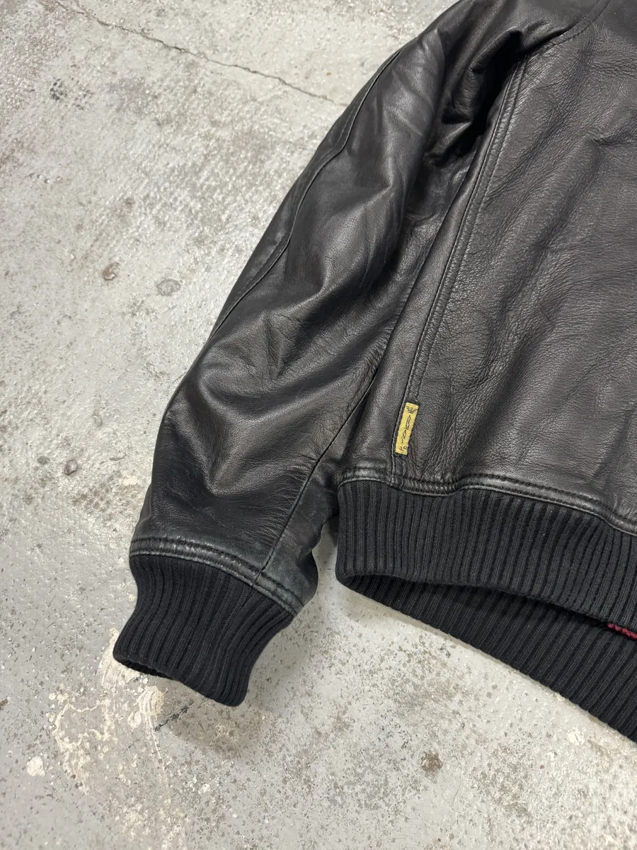 2000s Armani Black Biker Leather Jacket - Image 8