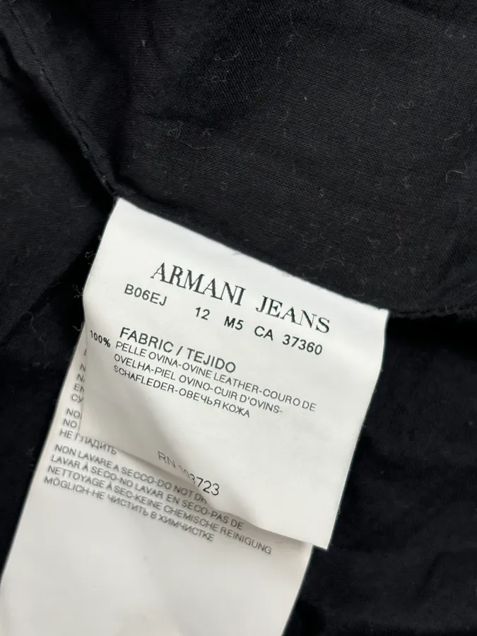 2000s Armani Black High-Neck Avant-Garde Leather Jacket - Image 12