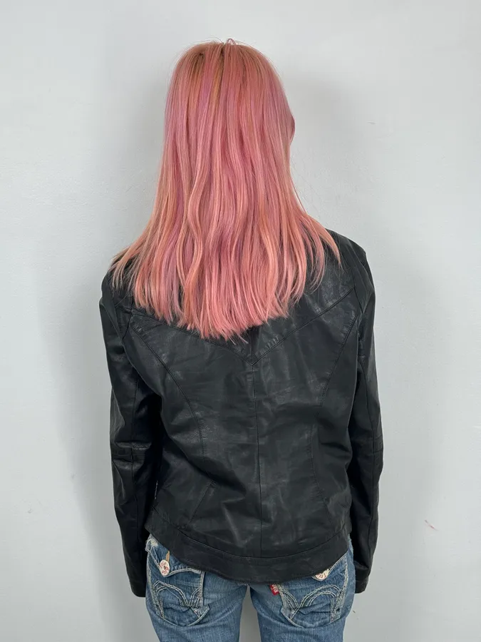 2000s Armani Black High-Neck Avant-Garde Leather Jacket - Image 3