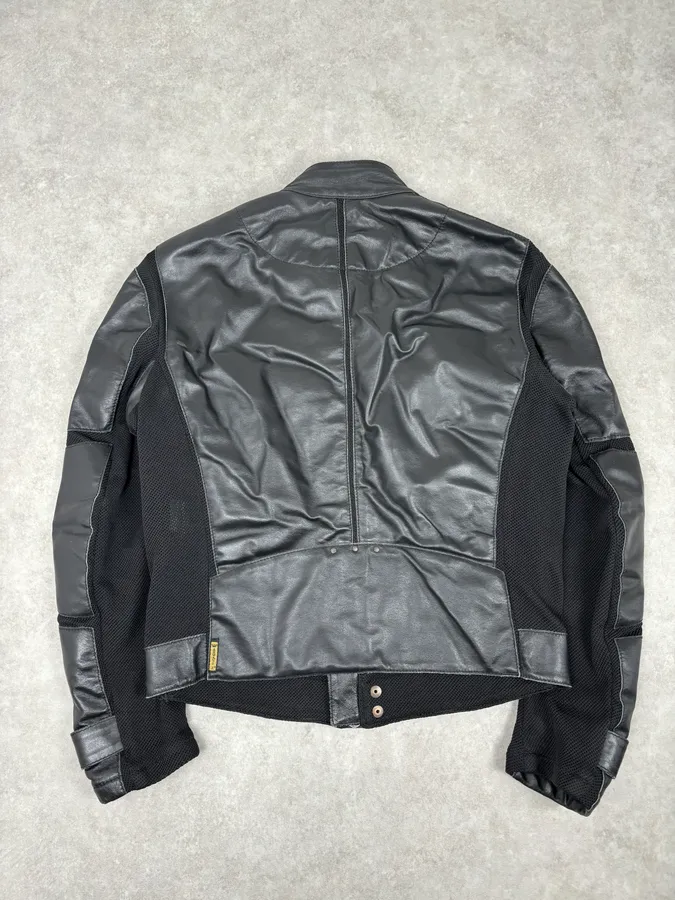 2000s Armani Black Hybrid Biker Leather Jacket - Image 5