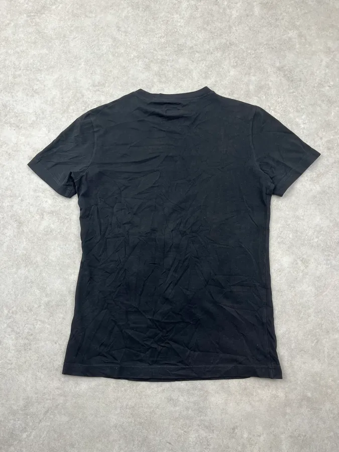 2000s Armani Black Mysterious Graphic Purple Print T-Shirt - Image 6