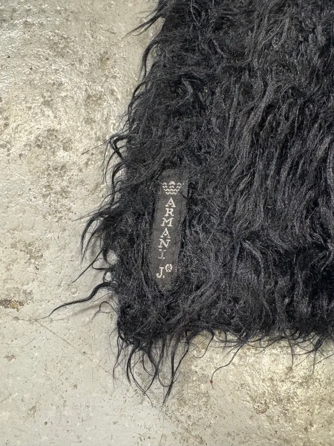2000s Armani Black Plushed Fur Sweater - Image 10