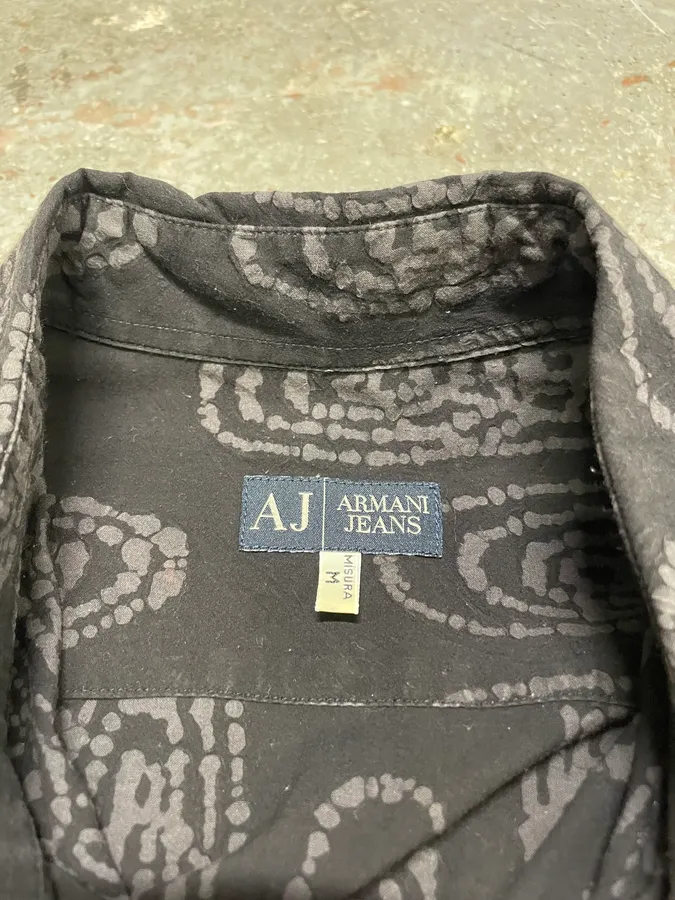 2000s Armani Black Psycho Shirt - Image 8