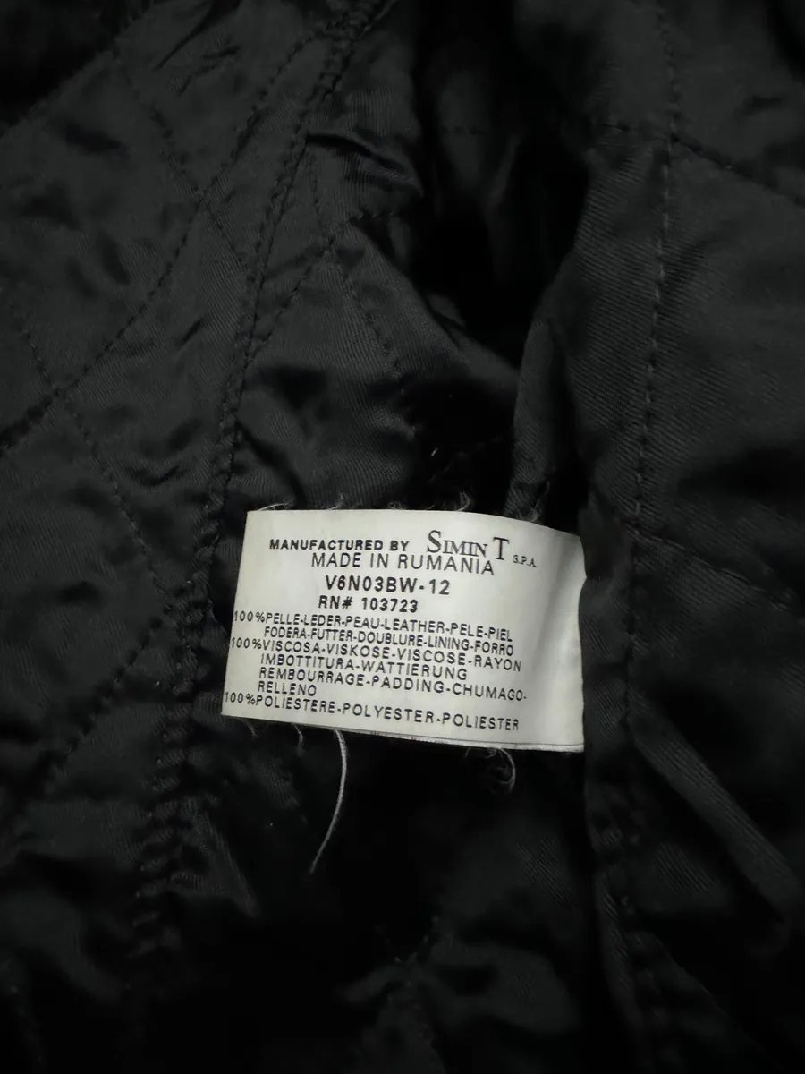 2000s Armani Black Shearling Biker Minimalist Leather Jacket - Image 5