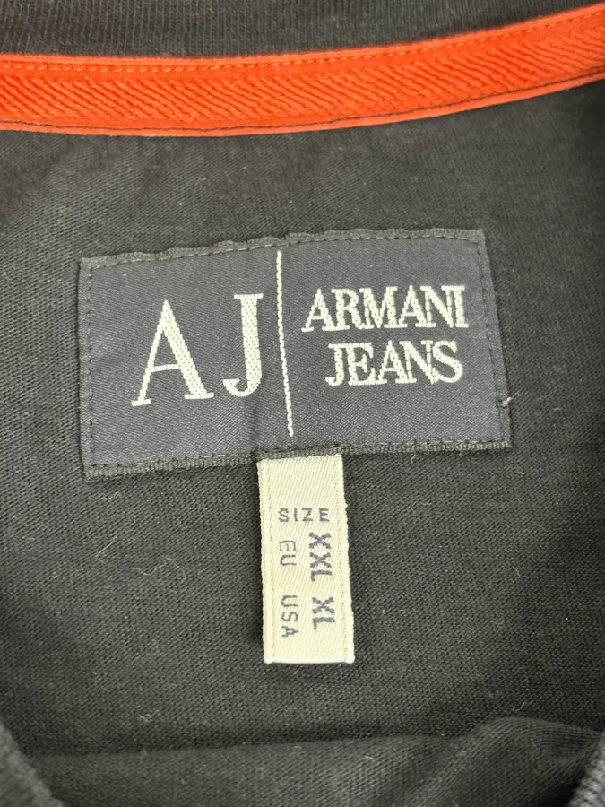 2000s Armani Black Time Tools Print T-Shirt - Image 8