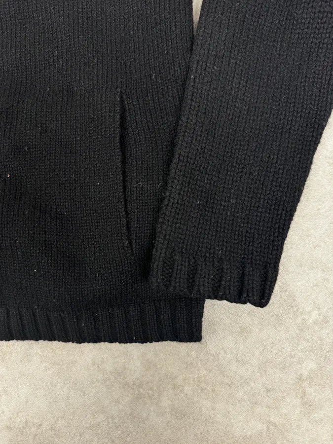 2000s Armani Black Wool Buttoned Cardigan Sweater - Image 8
