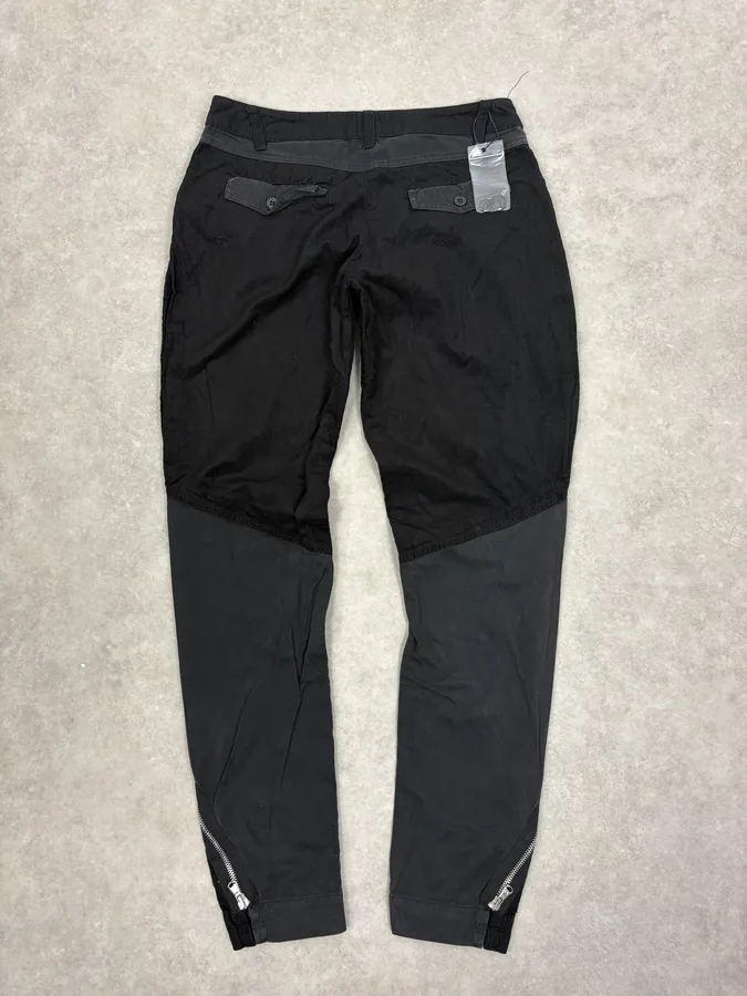 2000s Armani Black Zip Hybrid Cordurroy Pants - Image 7
