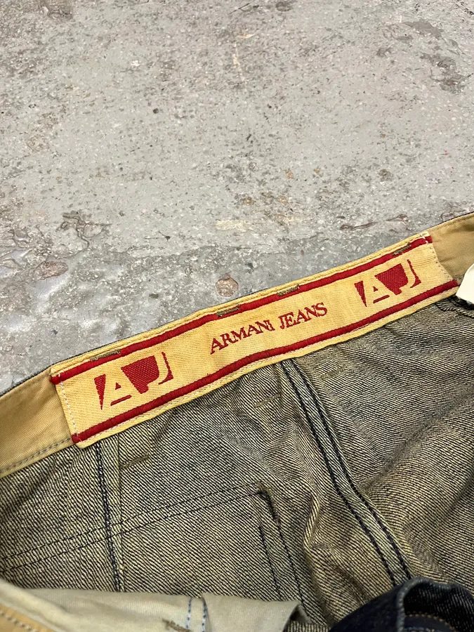 2000s Armani Blue Denim Cargo Jeans - Image 13
