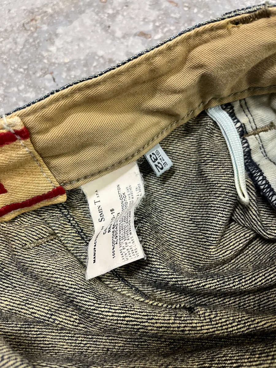 2000s Armani Blue Denim Cargo Jeans - Image 15