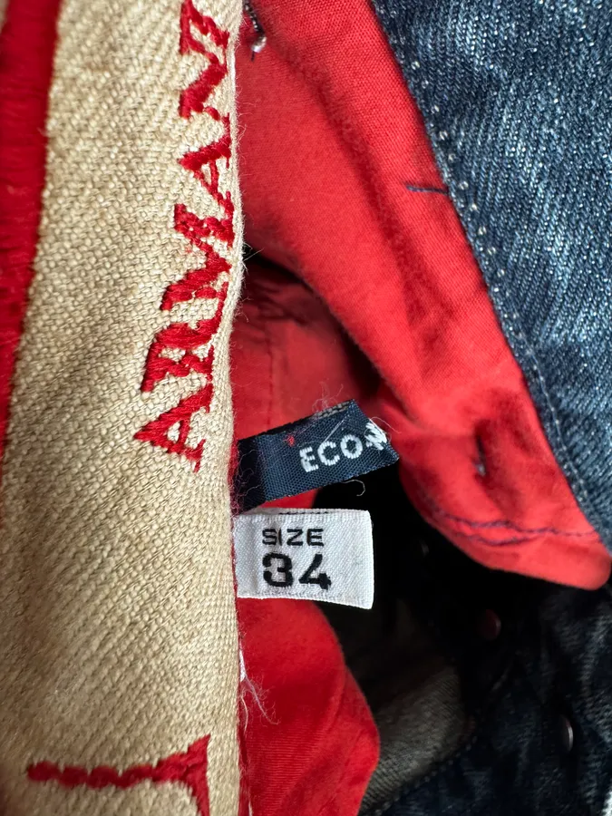 2000s Armani Blue Faded Denim Relaxed Jeans - Image 11