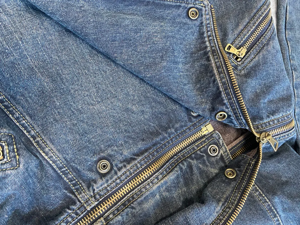 2000s Armani Blue Multi-Zips Denim Trench Coat - Image 10
