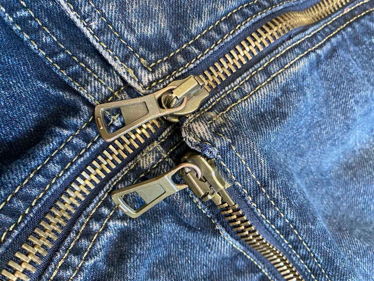 2000s Armani Blue Multi-Zips Denim Trench Coat - Image 11