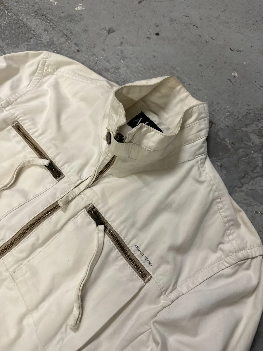 2000s Armani Bondage Light White Jacket - Image 10