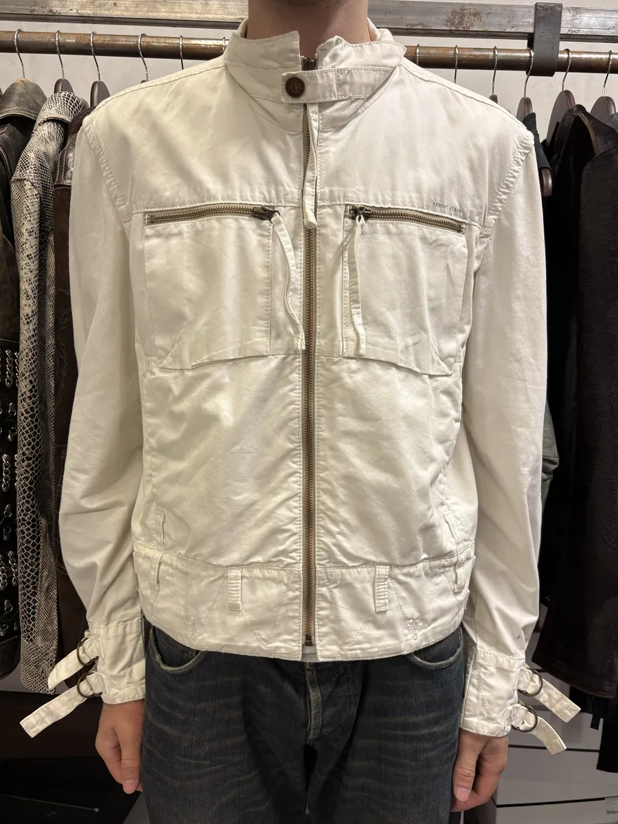 2000s Armani Bondage Light White Jacket - Image 5