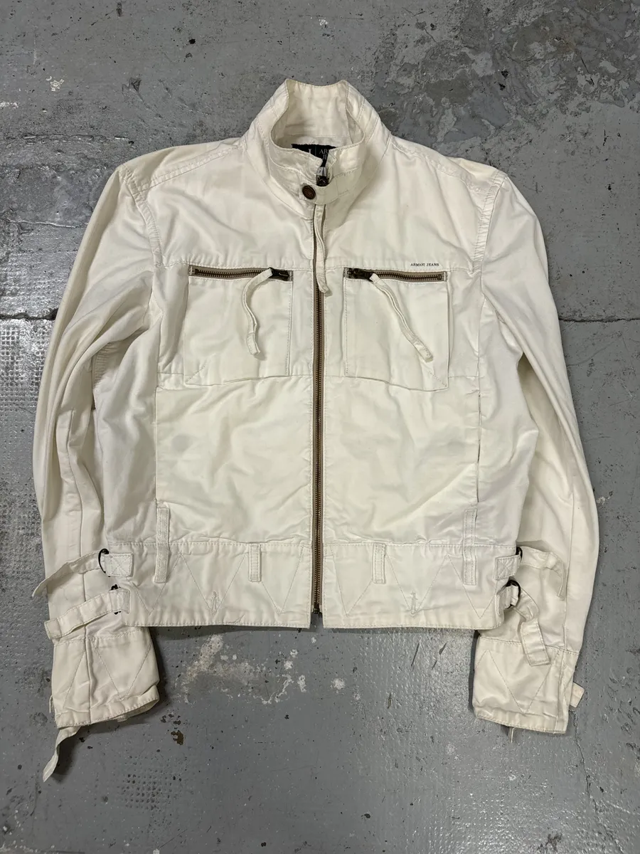 2000s Armani Bondage Light White Jacket - Image 6