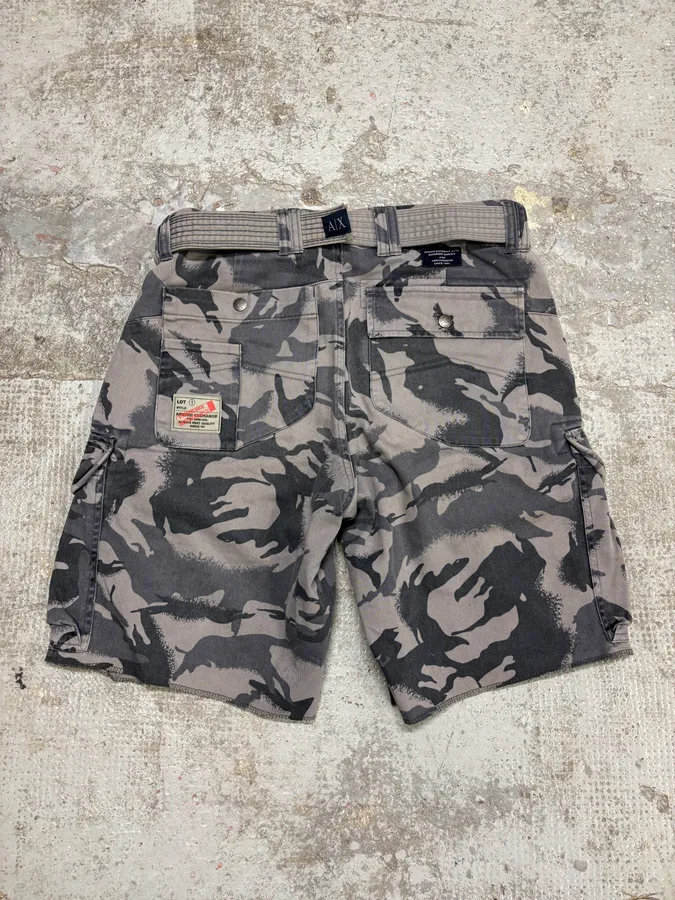 2000s Armani Camo Military Cargo Short - Image 4