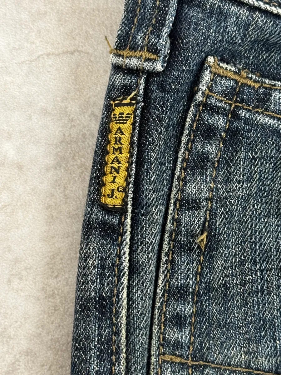 2000s Armani Cargo Blue Faded Denim Jeans - Image 12