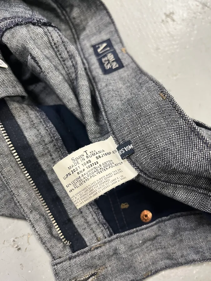 2000s Armani Classy Grey Denim Straight-Leg Jeans - Image 13