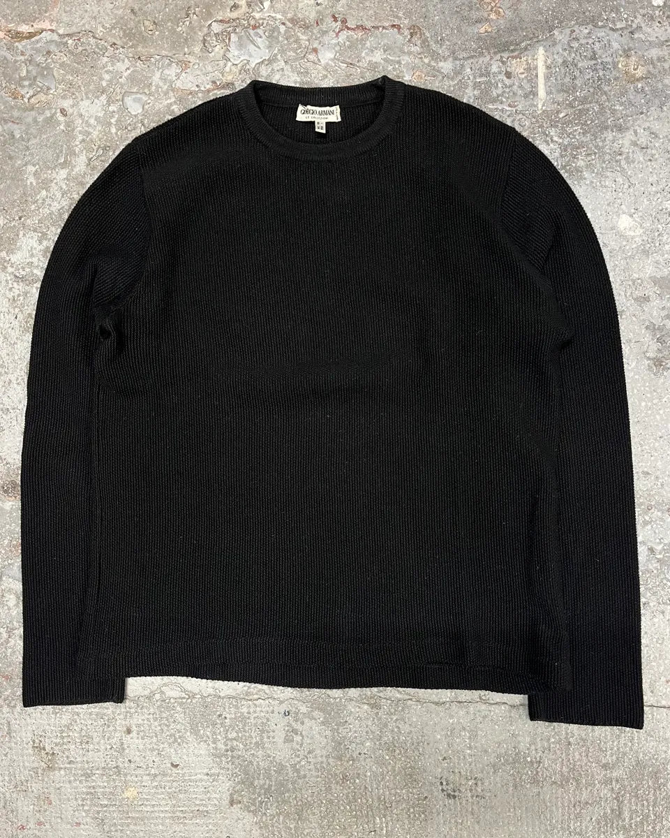 2000s Armani Collezioni Black Wool Sweater