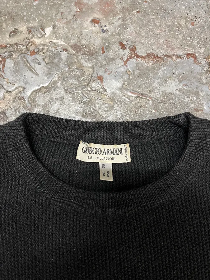 2000s Armani Collezioni Black Wool Sweater - Image 7