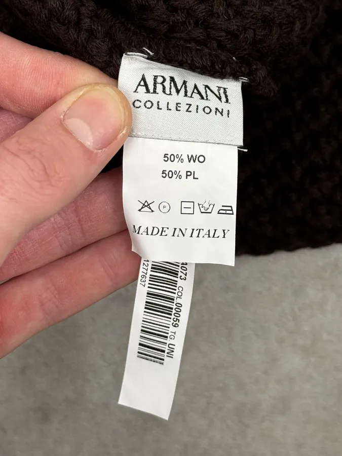 2000s Armani Collezioni Brown Wool Balaclava - Image 6