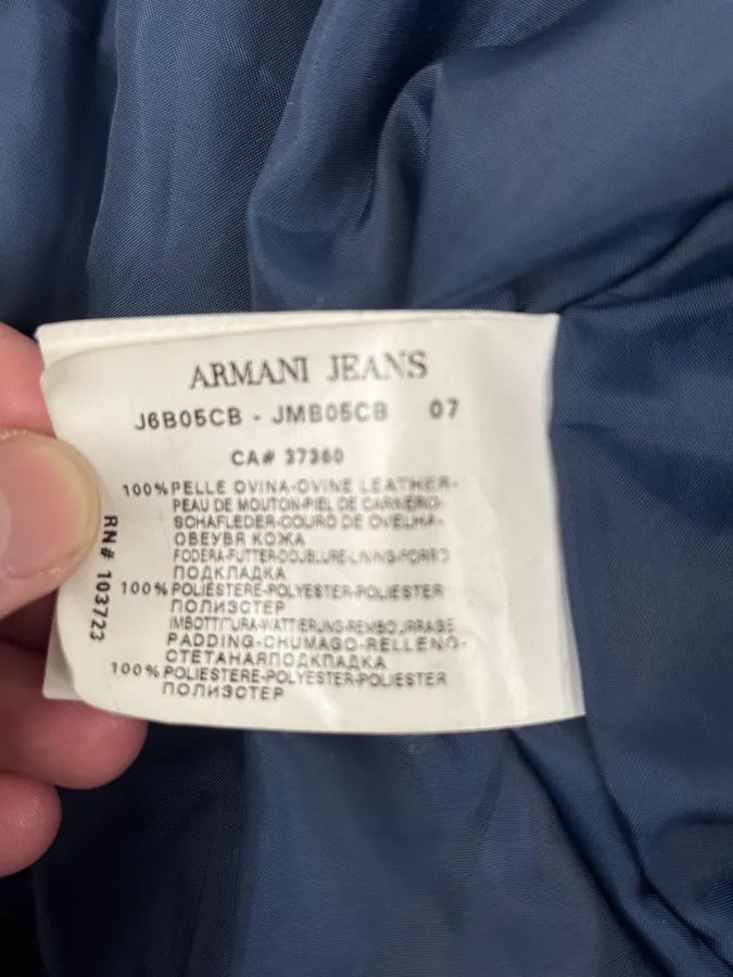 2000s Armani Dark Brown Leather Jacket - Image 12