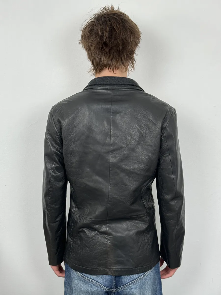 2000s Armani Faded Black Layered Blazer Jacket - Image 3