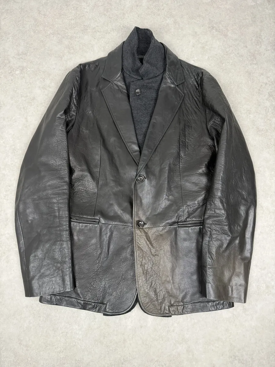 2000s Armani Faded Black Layered Blazer Jacket - Image 4