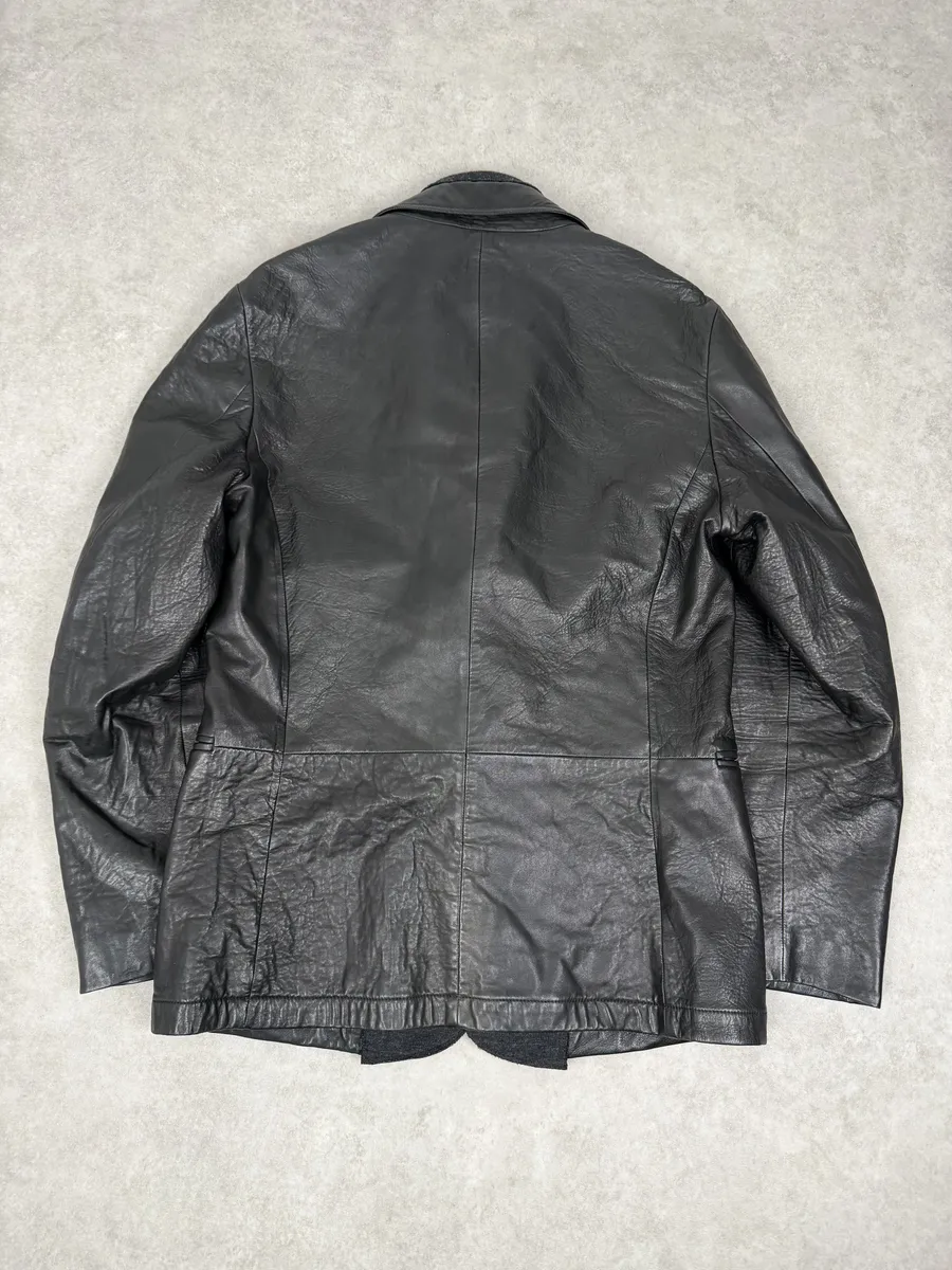 2000s Armani Faded Black Layered Blazer Jacket - Image 8