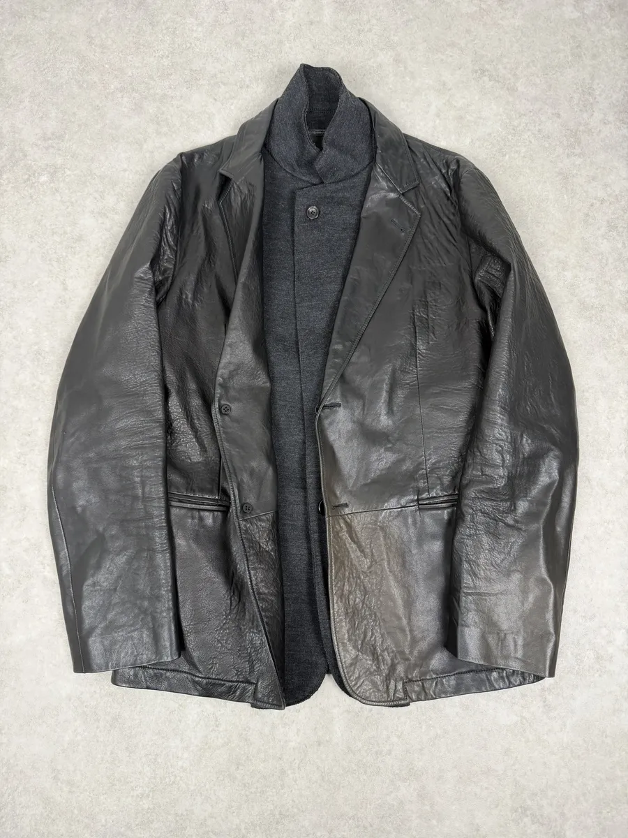 2000s Armani Faded Black Layered Blazer Jacket - Image 9