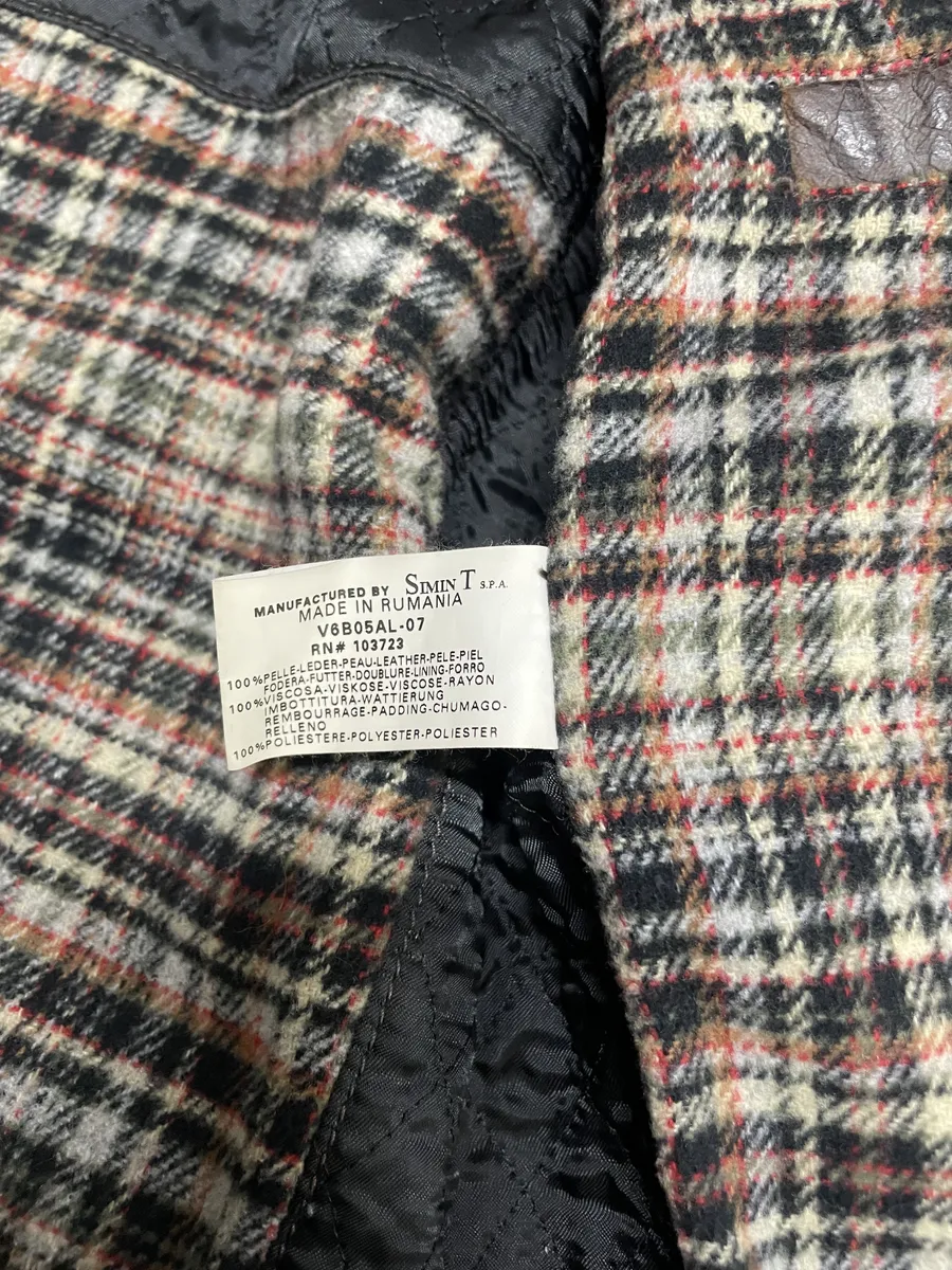 2000s Armani Faded Brown Padded Leather Jacket - Image 9