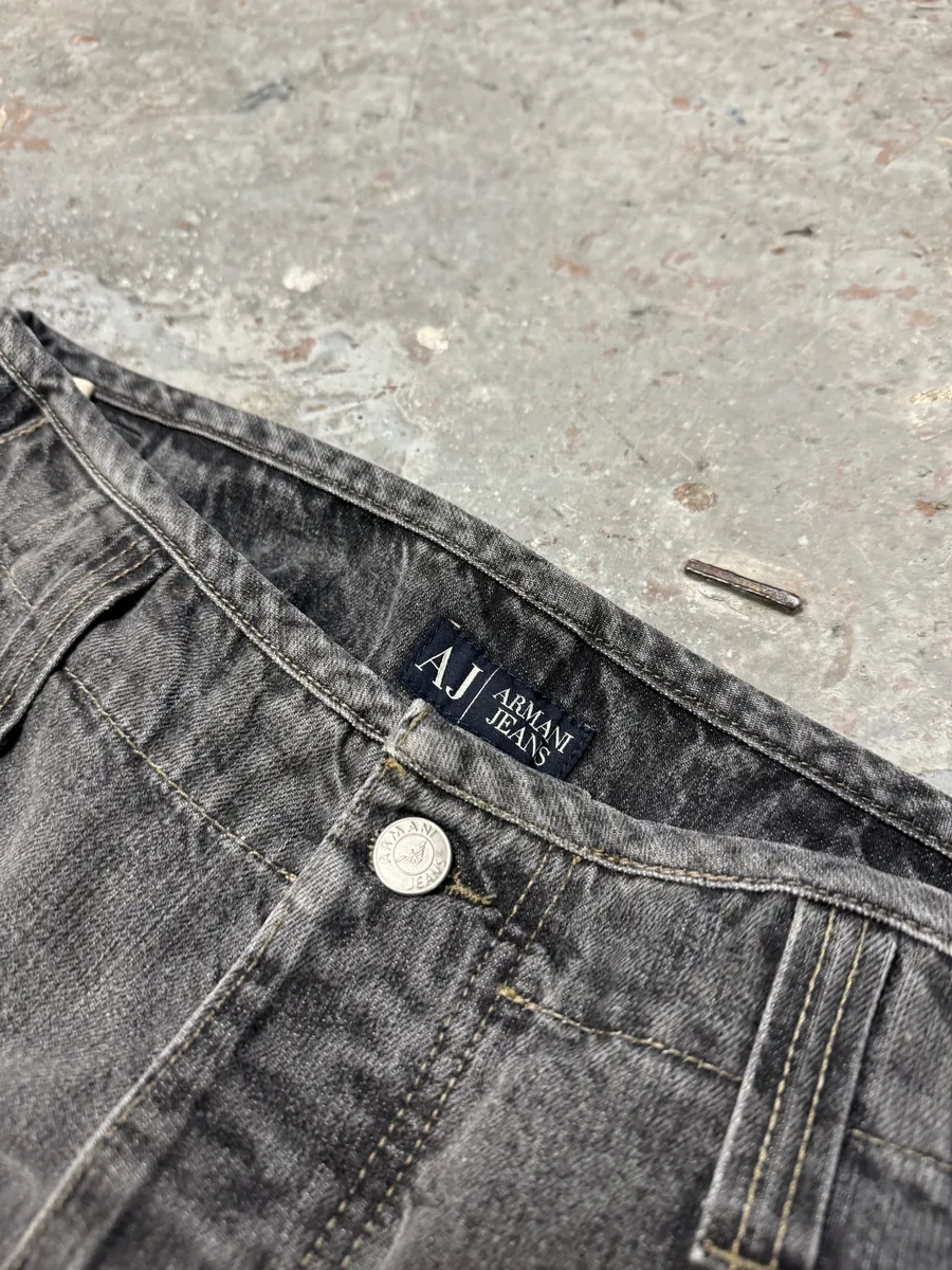 2000s Armani Grey Archive Denim Jeans - Image 4