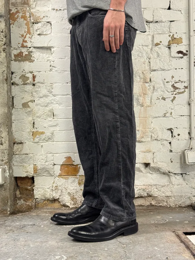 2000s Armani Grey Corduroy Pants - Image 3