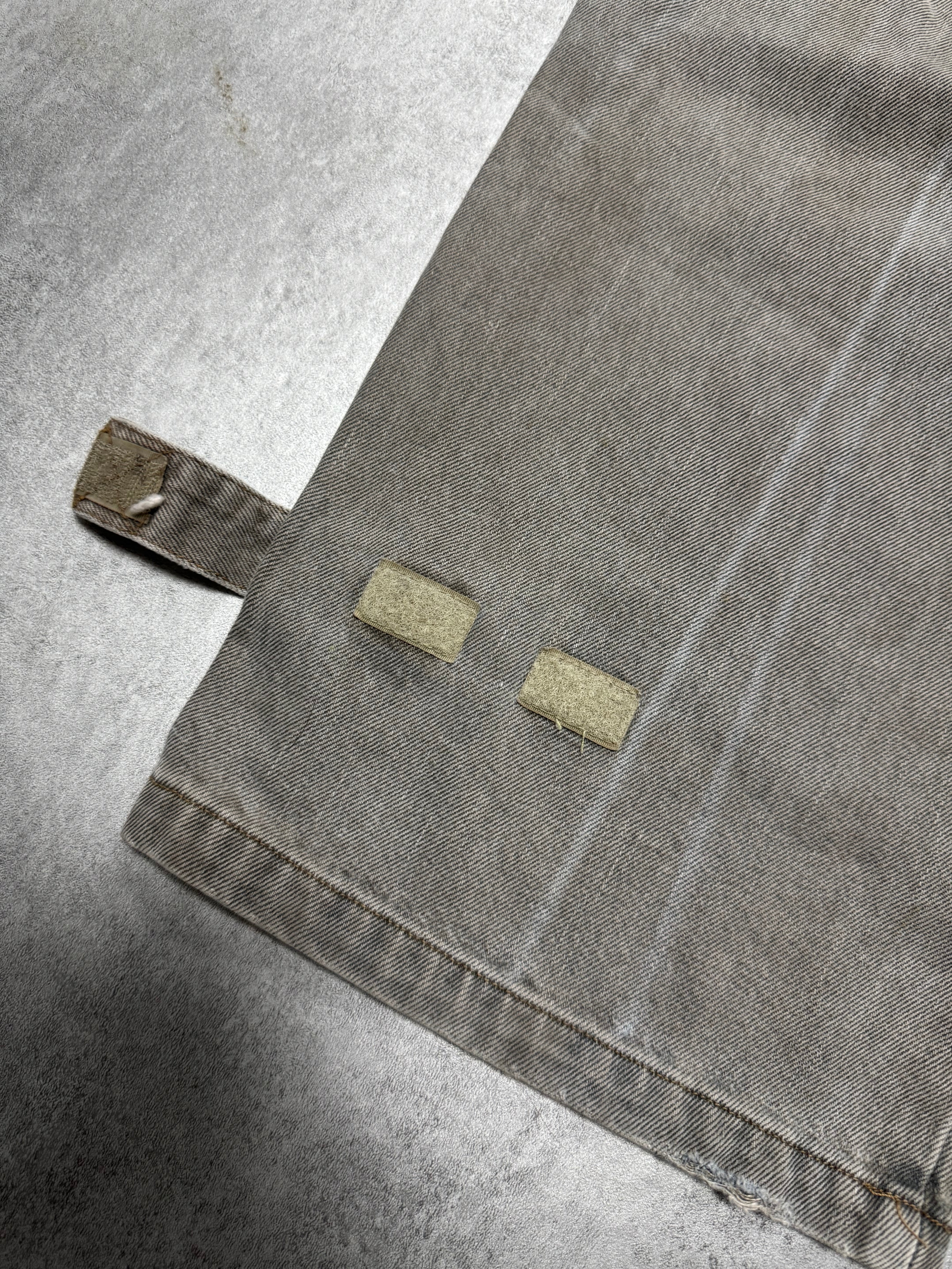 2000s Armani Grey Denim Cargo Jeans - Image 7