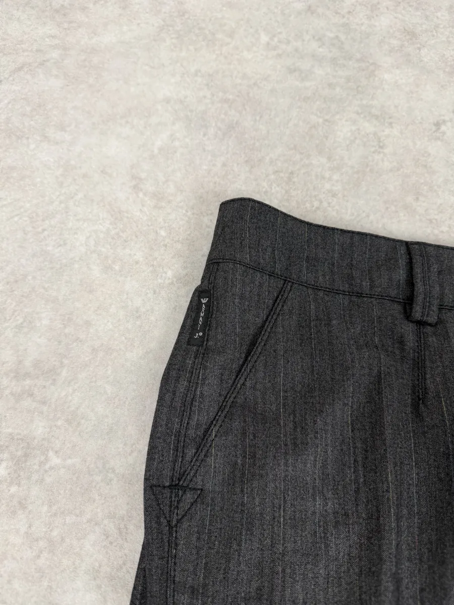 2000s Armani Grey Wool Classy Tailored Pants - Image 8