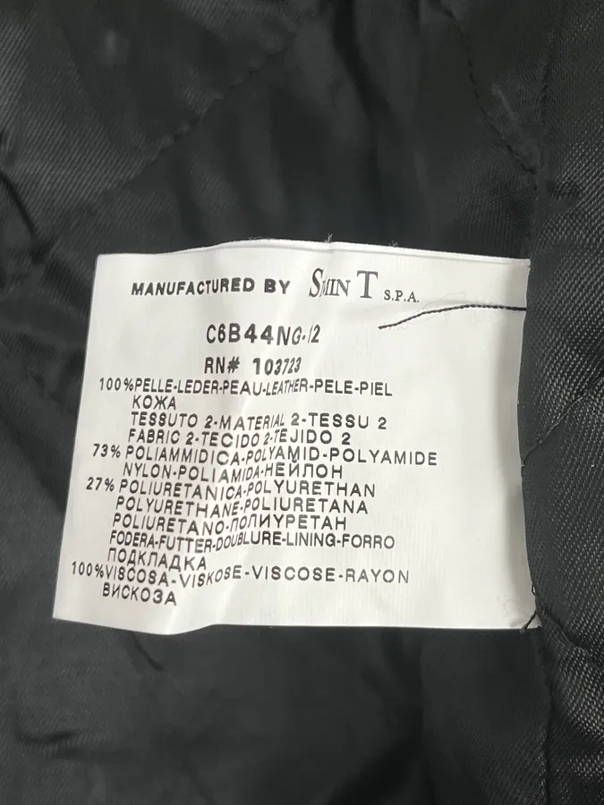 2000s Armani Hybrid Black & Green Leather Biker Jacket - Image 13