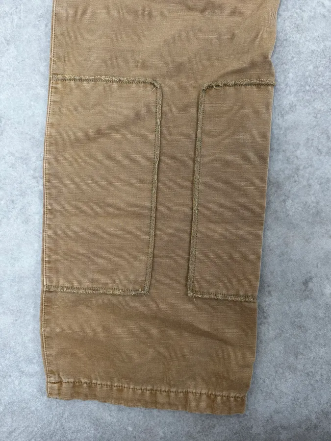 2000s Armani Irregular Straight Relaxed Beige Pants - Image 9