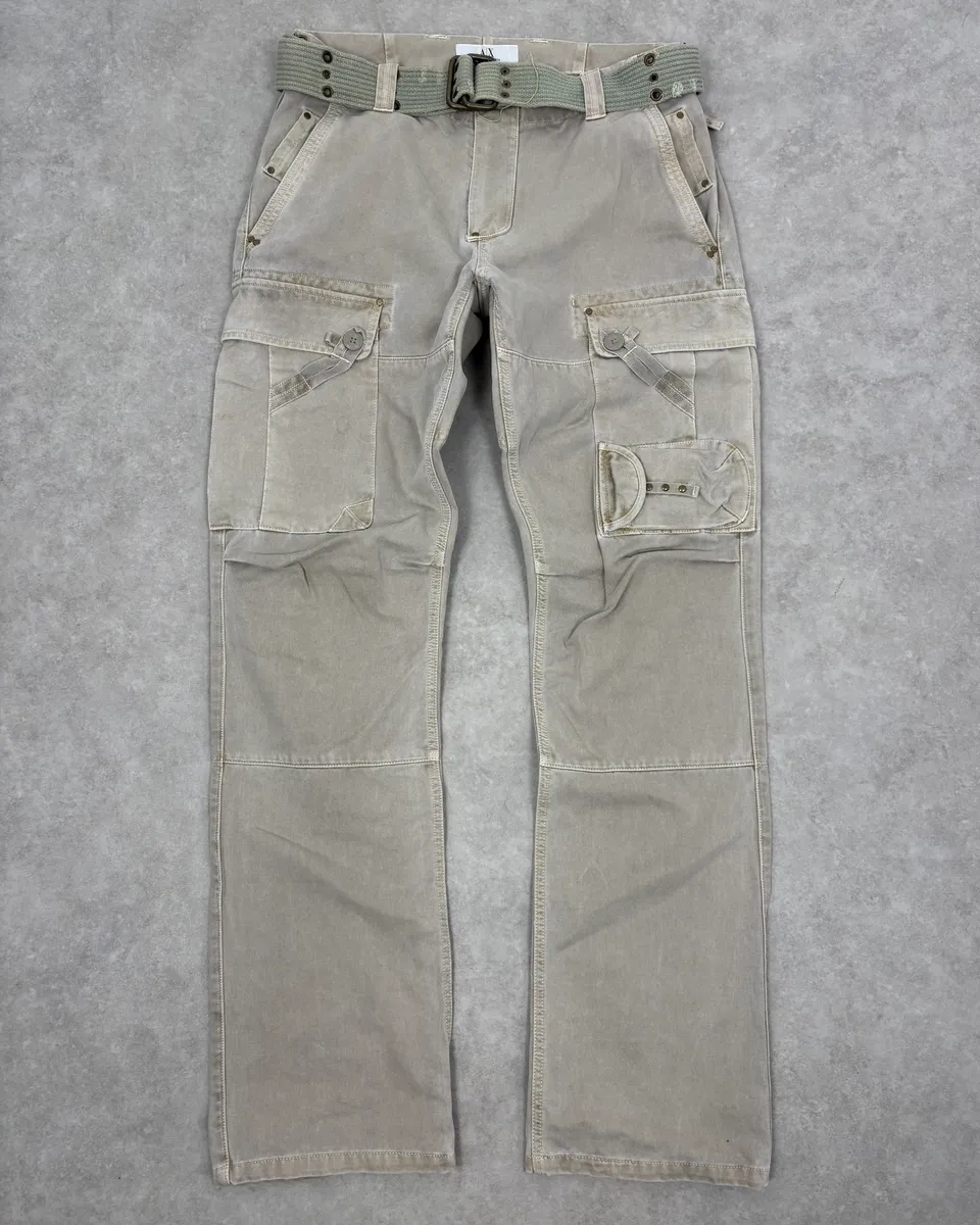 2000s Armani Khaki Cargo Belted Pants
