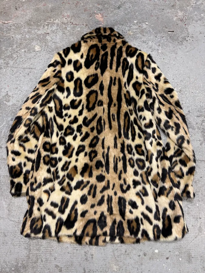 2000s Armani Leopard Fur Effect Long Jacket - Image 4