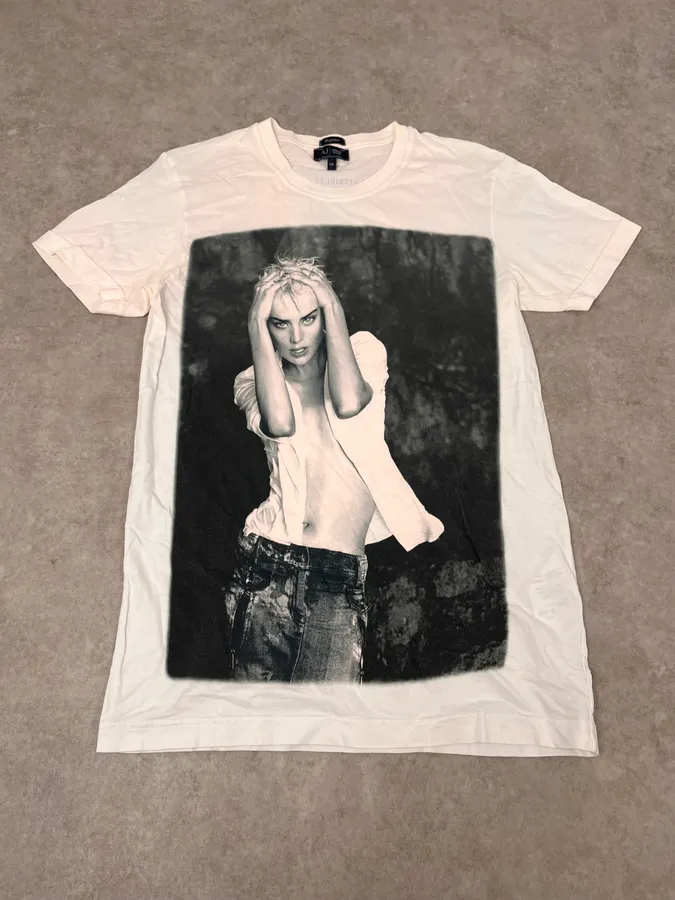 2000s Armani Madness Lady White T-Shirt - Image 3